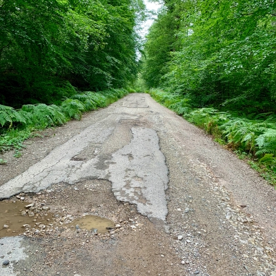 De oude opgang van de Col du Schanz 