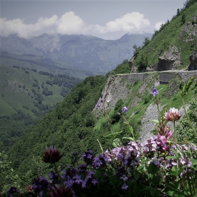 Verbinding tussen Col d' Aubisque en Col du Soulor